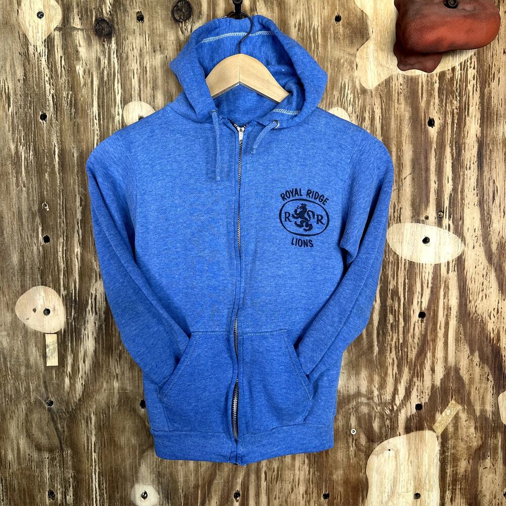 True Vintage Velva Sheen Hoodie Royal Ride Lion's Youth Large (14-16) 70s Kids